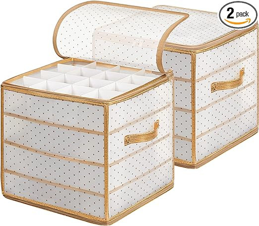 SONGMICS Plastic Christmas Ornament Storage Boxes, 2 Pack Christmas Ball Organizers, Hold 128 Bal... | Amazon (US)