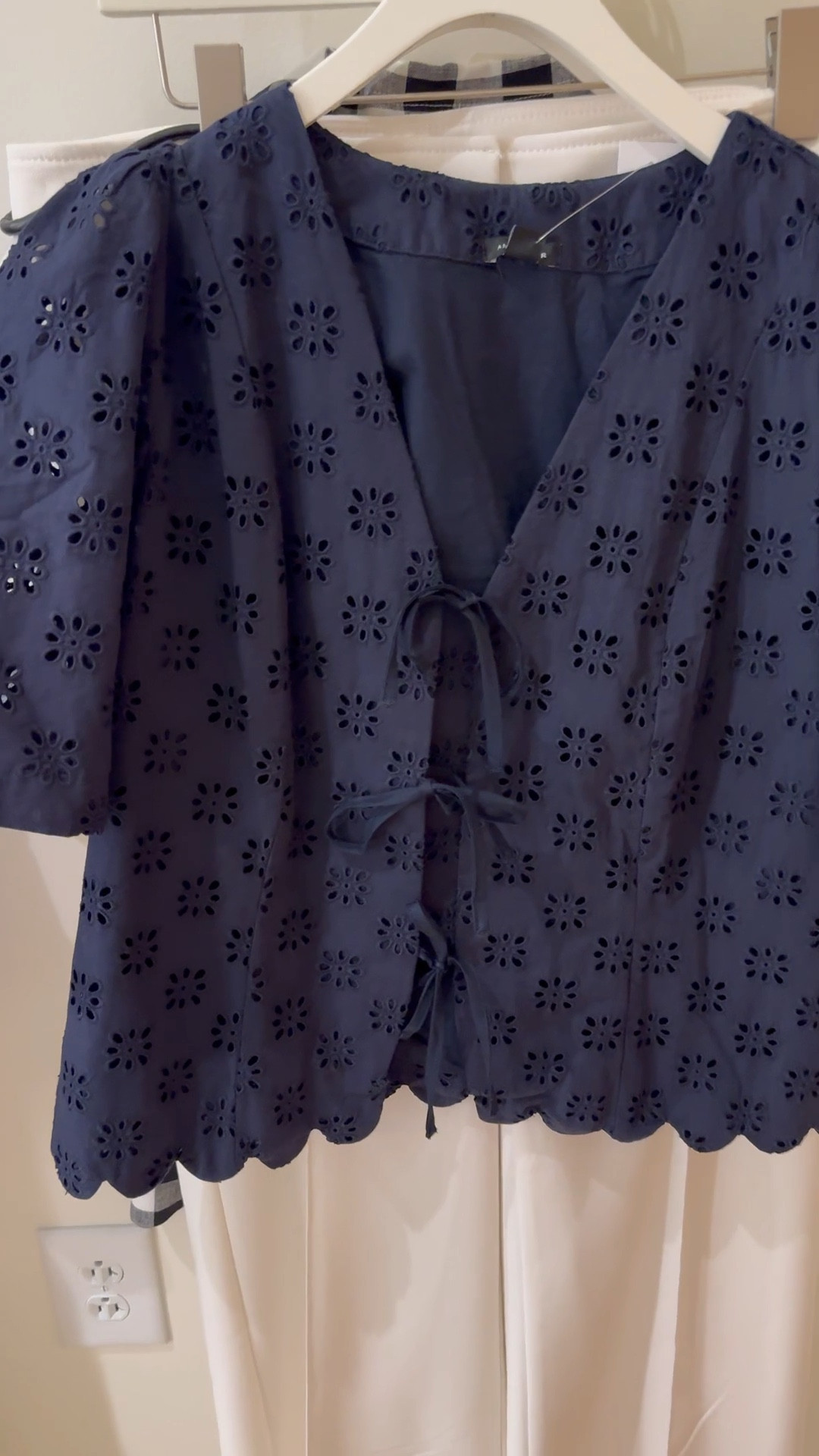 I love this eyelet top, available in navy or white 
Spring outfit 

#LTKMothersDay #LTKootd #LTKSeasonal