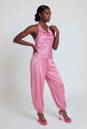 Satin Tie Back Halter Neck Blouse | Rainbow Shops