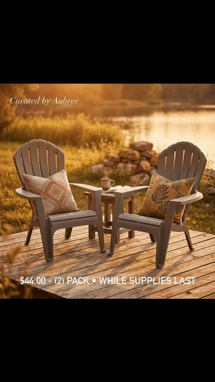 🔗Linked below ⬇️: $44.xx (2 pack) Bestselling Comfort Outdoor Resin Stackable Adirondack Chairs. $24.xx (2 pack) Resin chairs w/phone holder.

#LTKHome #LTKSaleAlert
