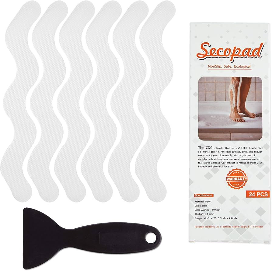 Secopad Patented Anti Slip Shower Stickers 24 PCS Safety Bathtub Strips Adhesive Decals with Prem... | Amazon (CA)