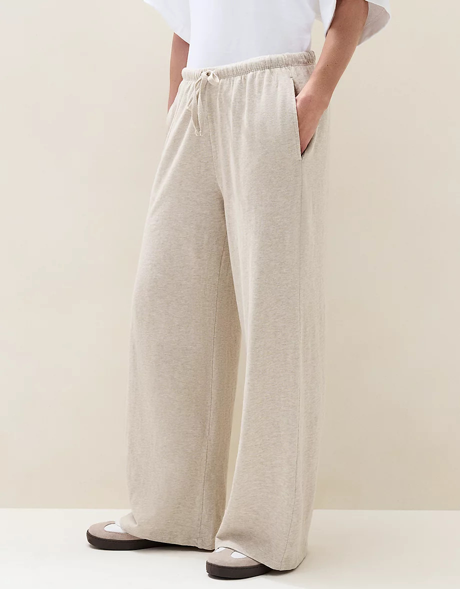 Lightweight Slub Wide Leg Trousers | Loungewear | The  White Compan... | The White Company UK & ROW