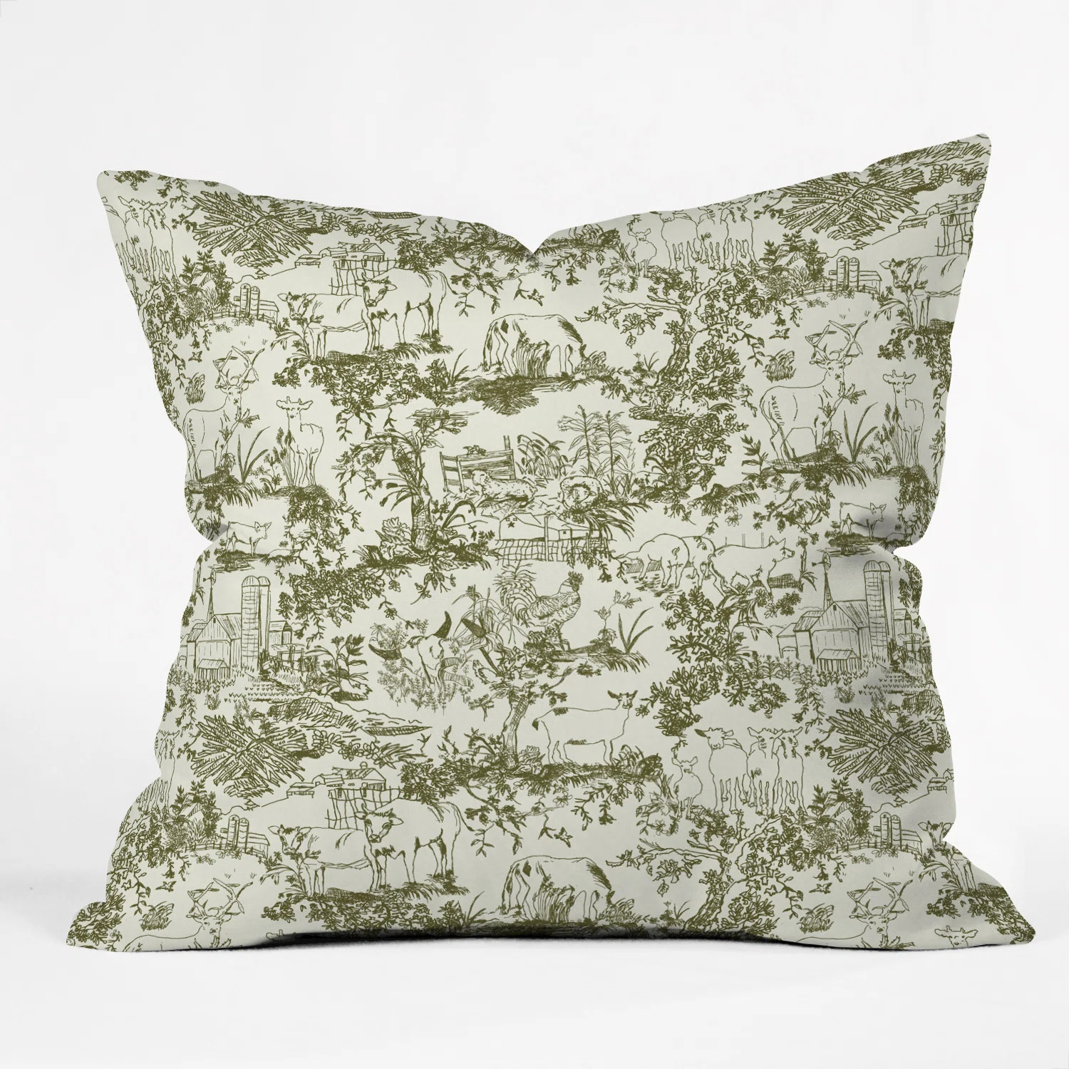Rachelle Roberts Farm Land Toile Throw Pillow | Wayfair North America