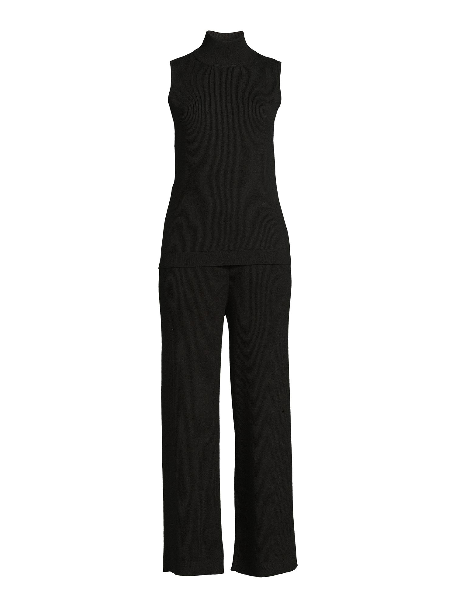 Time and Tru Women's Mock Neck Top and Wide Leg Pants Set, 2-Piece, Sizes XS-3XL - Walmart.com | Walmart (US)