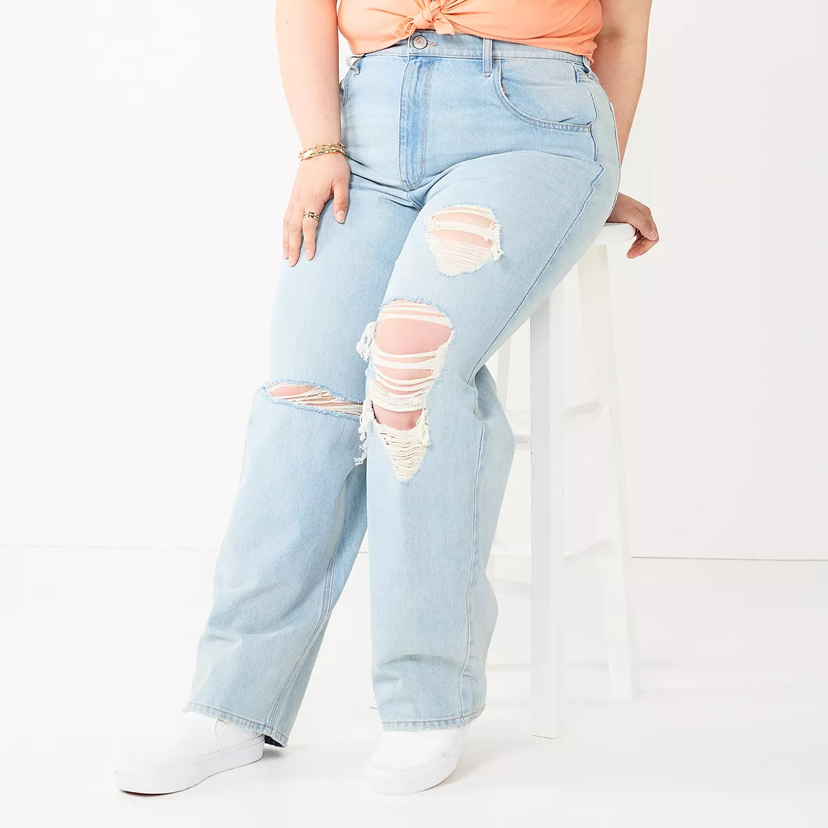 Juniors' Plus Size SO® Relaxed High-Rise Straight Jeans | Kohl's