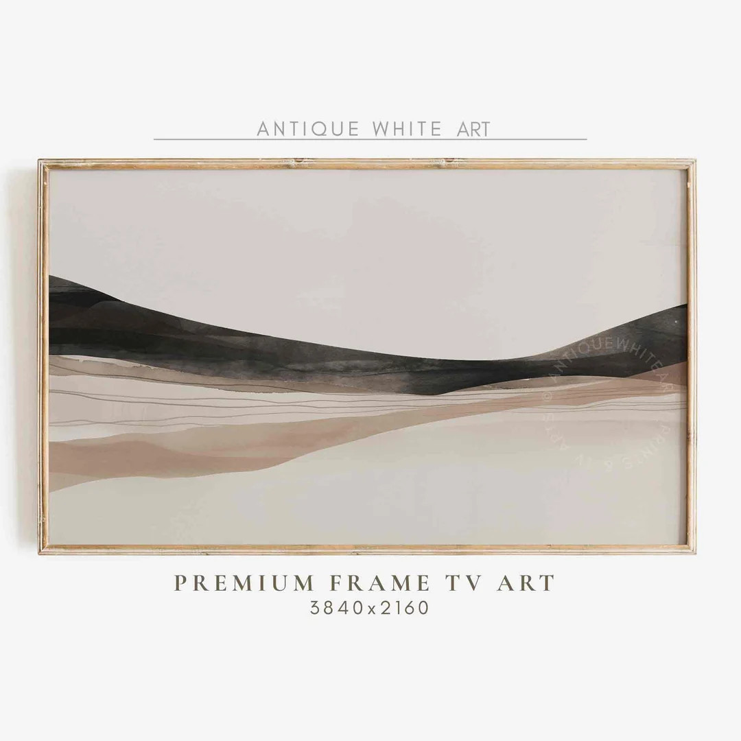Minimal Abstract Samsung Frame TV Art, Muted Beige Boho TV Art, Neutral Watercolor Brush Strokes ... | Etsy (US)