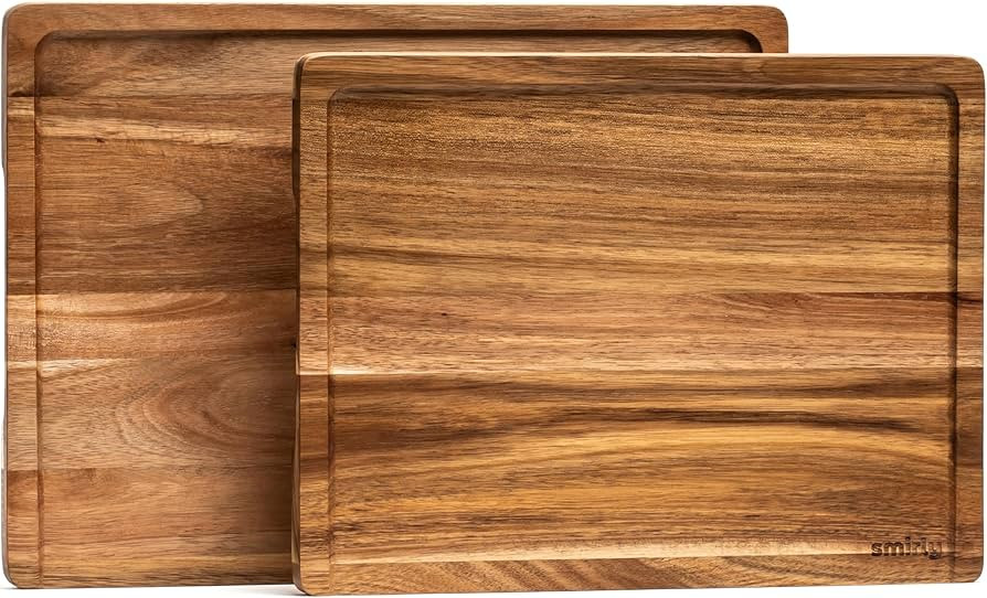 SMIRLY Wood Cutting Board, Bamboo Cutting Board Set, Chopping Board and Wooden Cutting Boards for... | Amazon (US)
