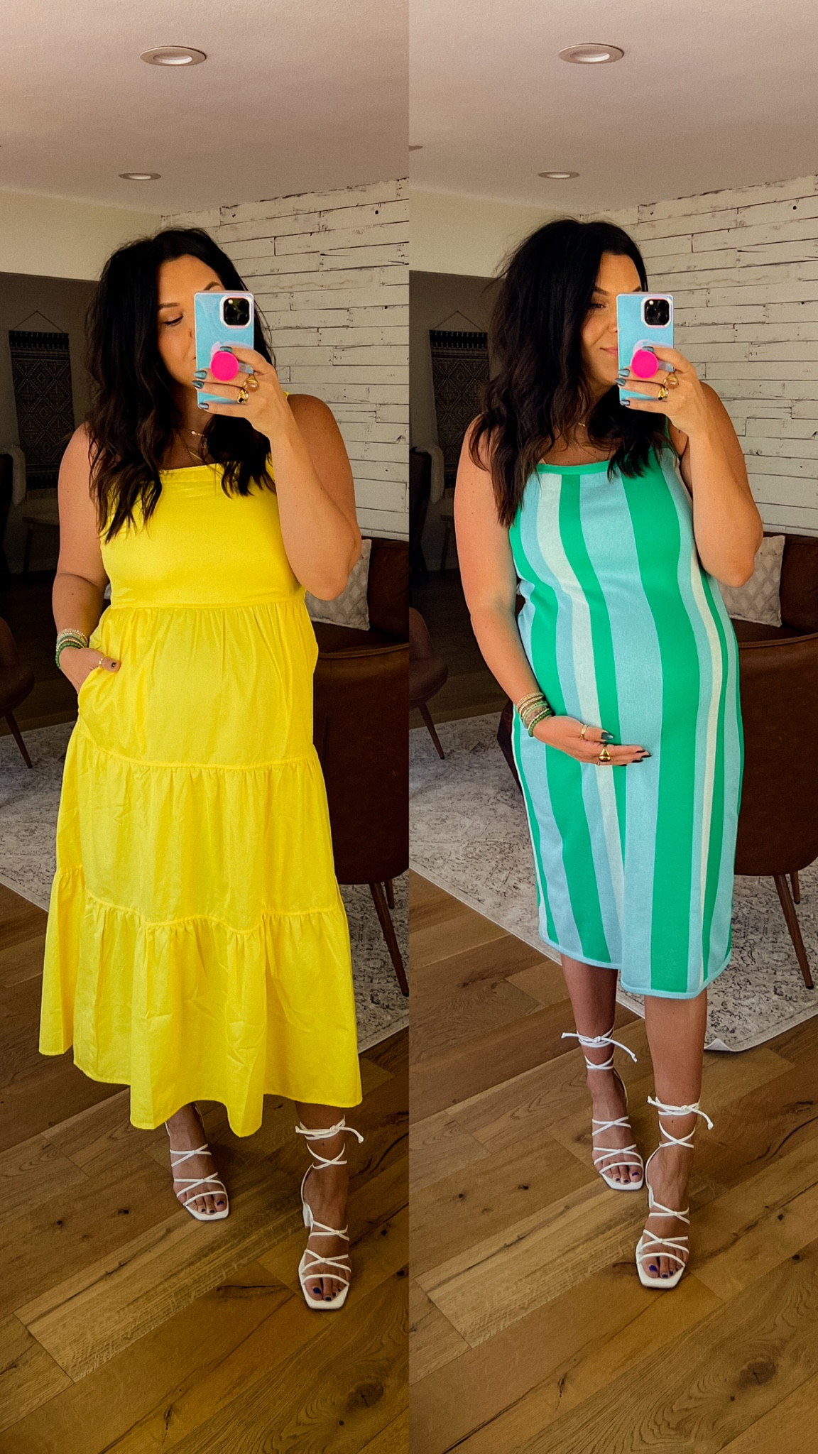 2 very cute and bump-friendly Walmart dresses for summer! Walmart affordable finds! 
Wearing my true size large in both!
Heels wearing my true size  
@walmartfashion #ad #walmartfashion #freeassembly 

#LTKshoecrush #LTKstyletip #LTKunder50