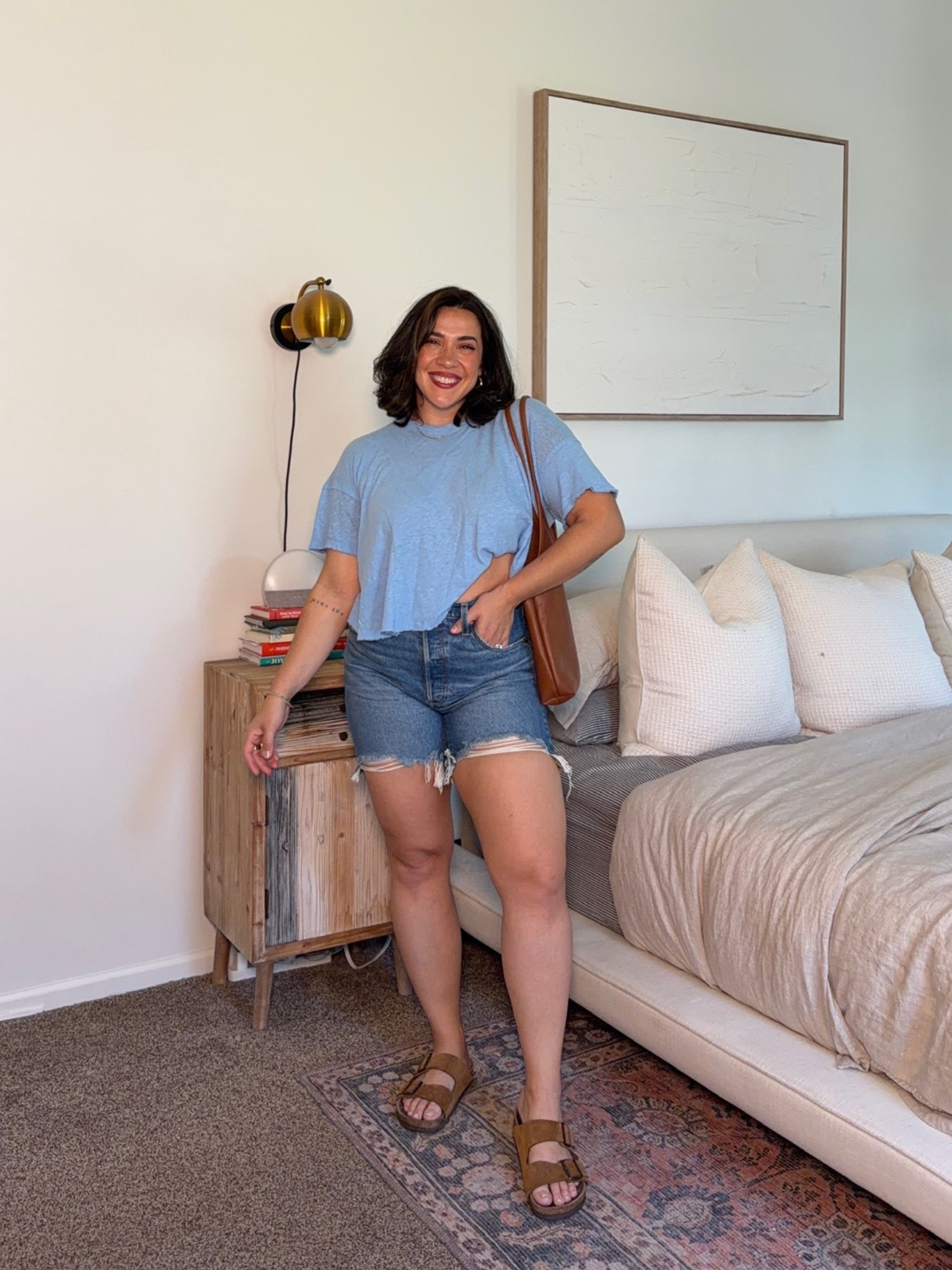 One of the only pairs of jean shorts that I like as a inverted triangle/boxy body shape! Perfect length & fit. Size up one 31!

#LTKootd #LTKSeasonal #LTKMidsize