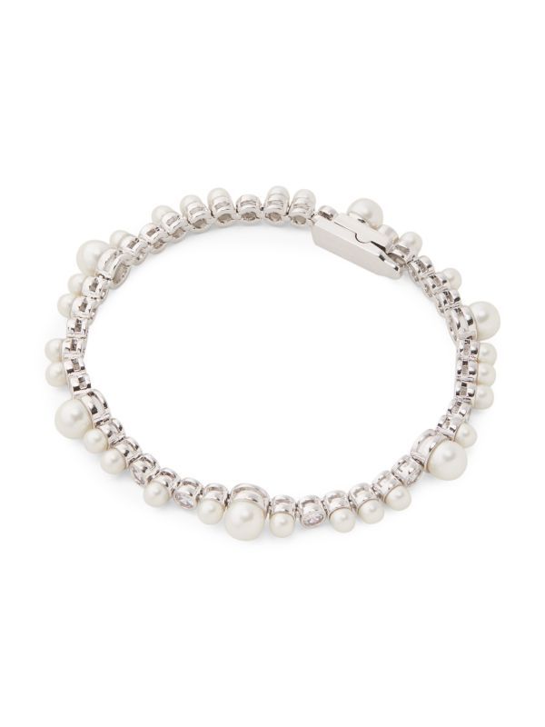 Pearl Caviar Silver-Plated Faux Pearl & Cubic Zirconia Bracelet | Saks Fifth Avenue OFF 5TH