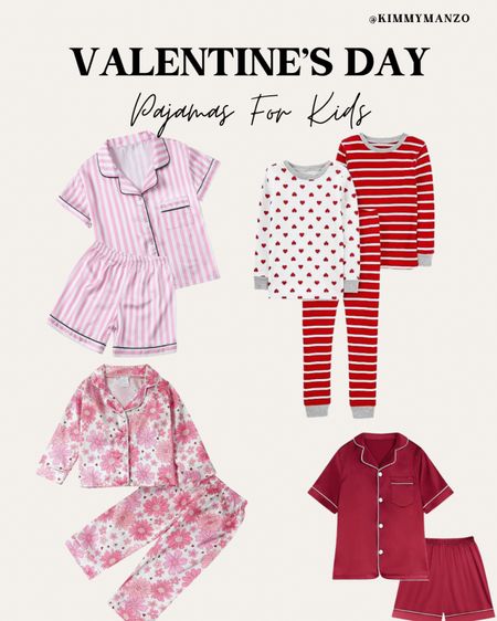 Valentine’s Day pajamas for kids

Loungewear 
Sleepwear 
Pink
Flowers
Hearts 

#LTKfindsunder50 #LTKkids #LTKSeasonal