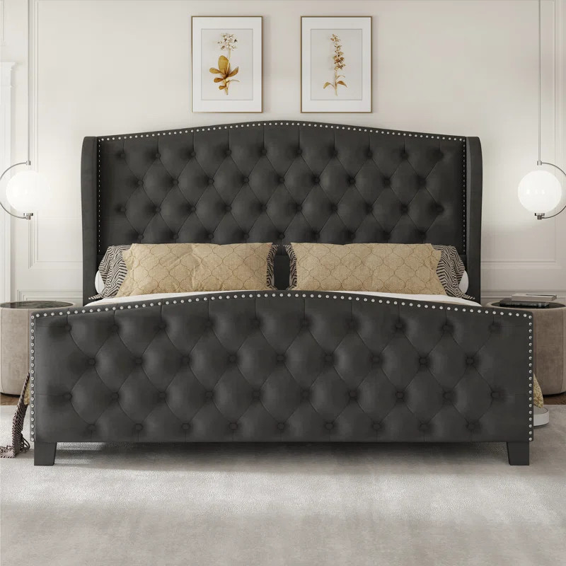Nikkoli Upholstered Wingback Bed | Wayfair North America