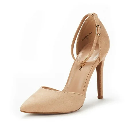 Dream Pairs Women's Ankle Strap High Heel Pointed Toe Stilettos Wedding Dress Pumps Shoes OPPOINTED_LACEY NUDE/SUEDE Size 8 | Walmart (US)