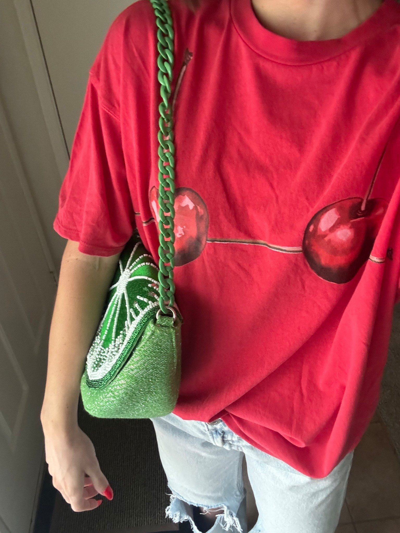 Cherry limeade plz🍒🍋‍🟩 will be wearing this all summer 
Shirt: small

#LTKFindsUnder50 #LTKSeasonal #LTKSwim