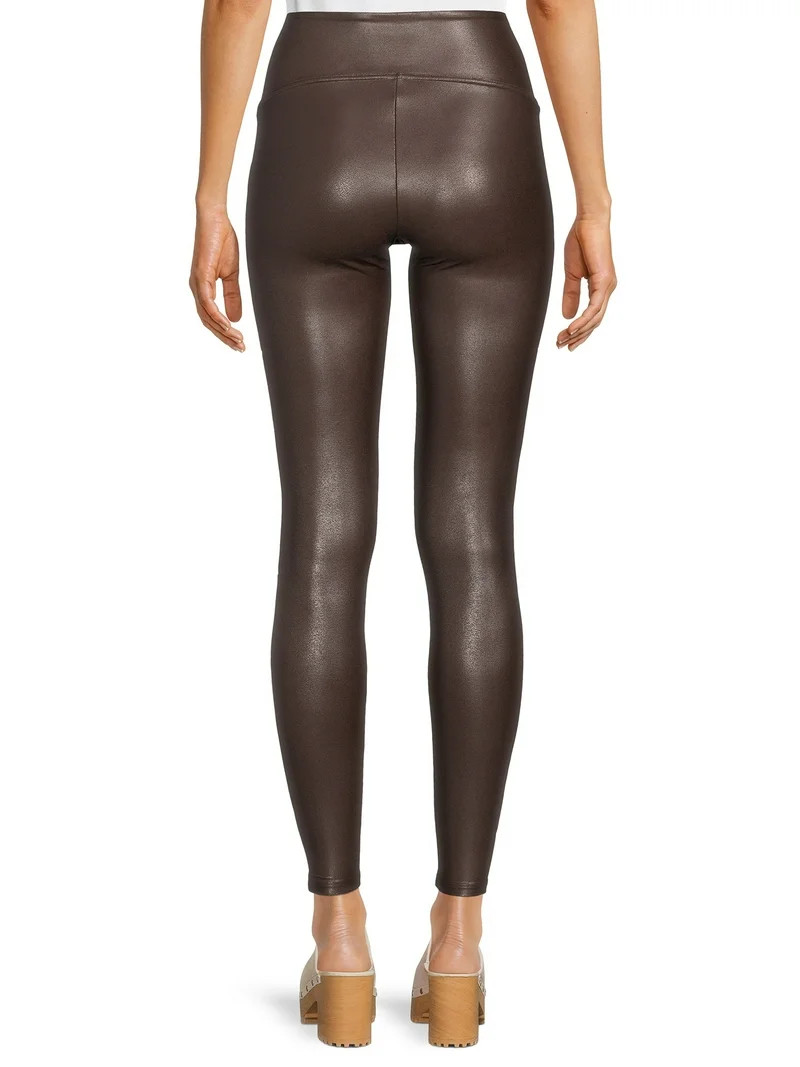 Time and Tru Women's Faux Leather Leggings, Full Length, Sizes XS-XXXL | Walmart (US)