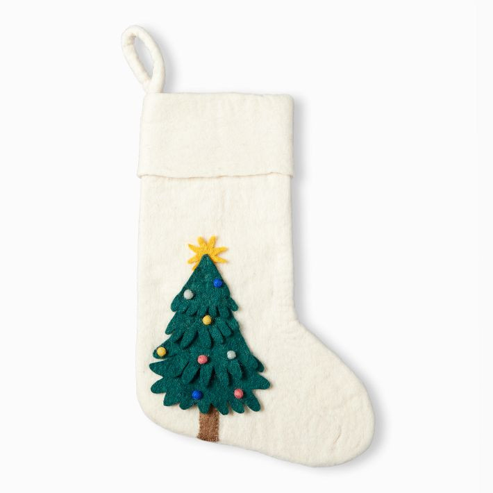Christmas Tree Felt Stocking | West Elm (US)