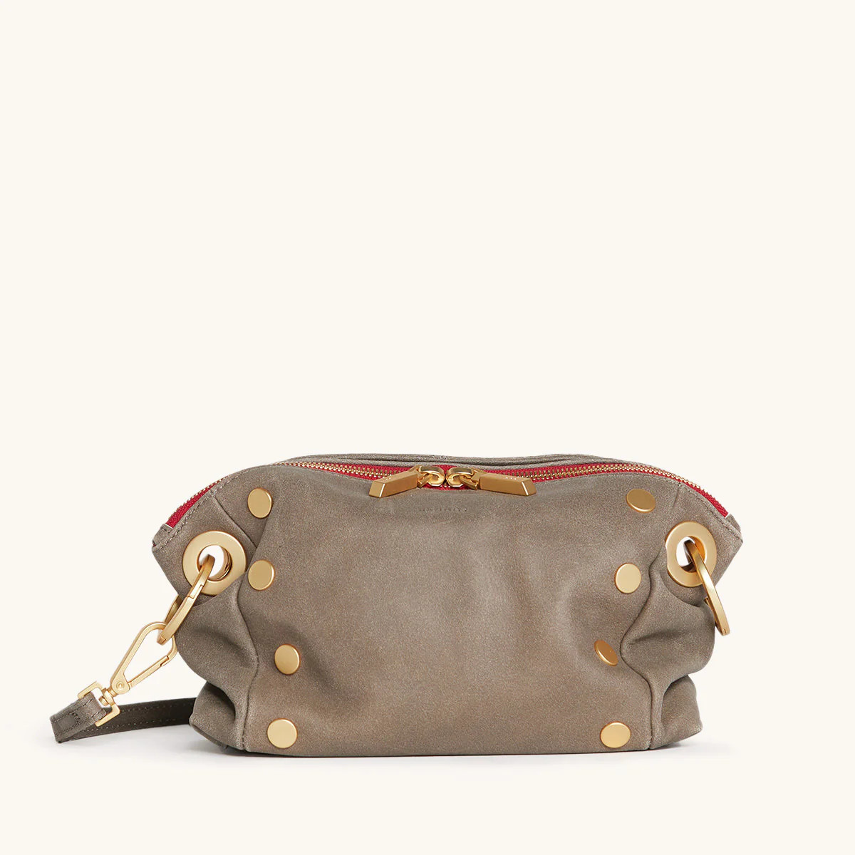 Daniel Crossbody Clutch | Pewter/Brushed Gold Red Zip | Sml 840220514198 | Hammitt (US)