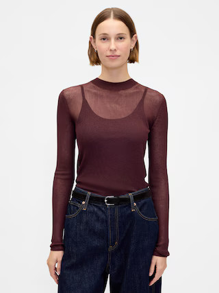 High-Neck Sheer Sweater | Gap (US)