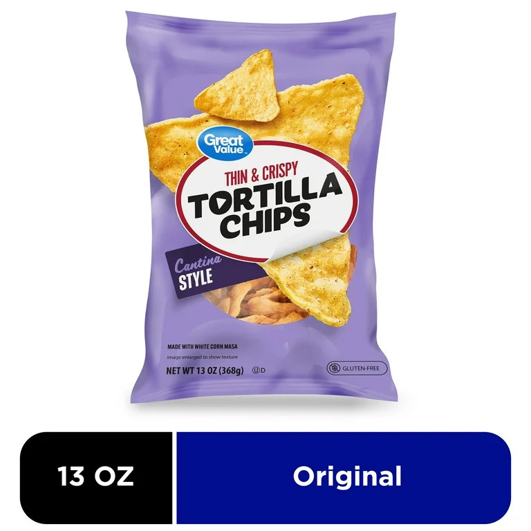 Great Value Thin and Crispy Cantina Style Tortilla Chips, 13 oz | Walmart (US)