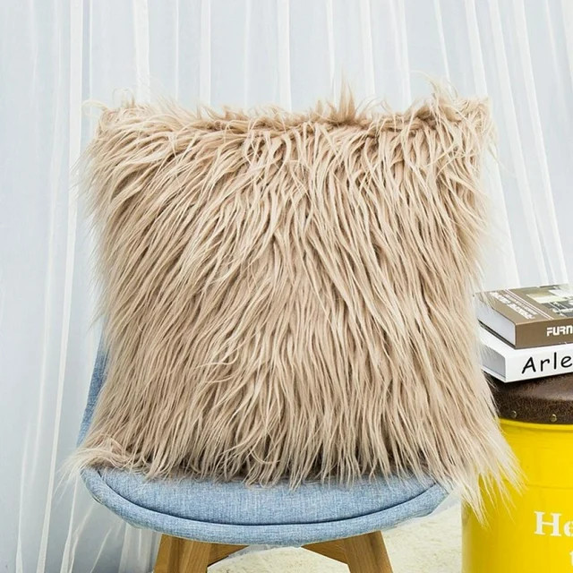 Fluffy Faux Fur Pillowcase Standard ,Purple Furry Pillow Cases Decorative Throw Covers with Zippe... | Walmart (US)