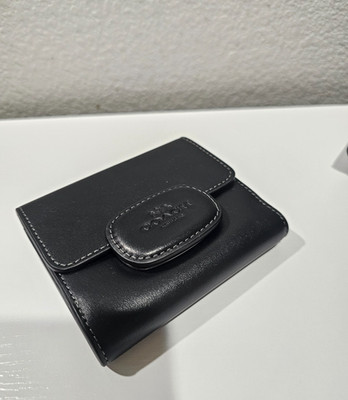 COACH NWT CT985 Eliza Small Wallet BLACK Leather | eBay US