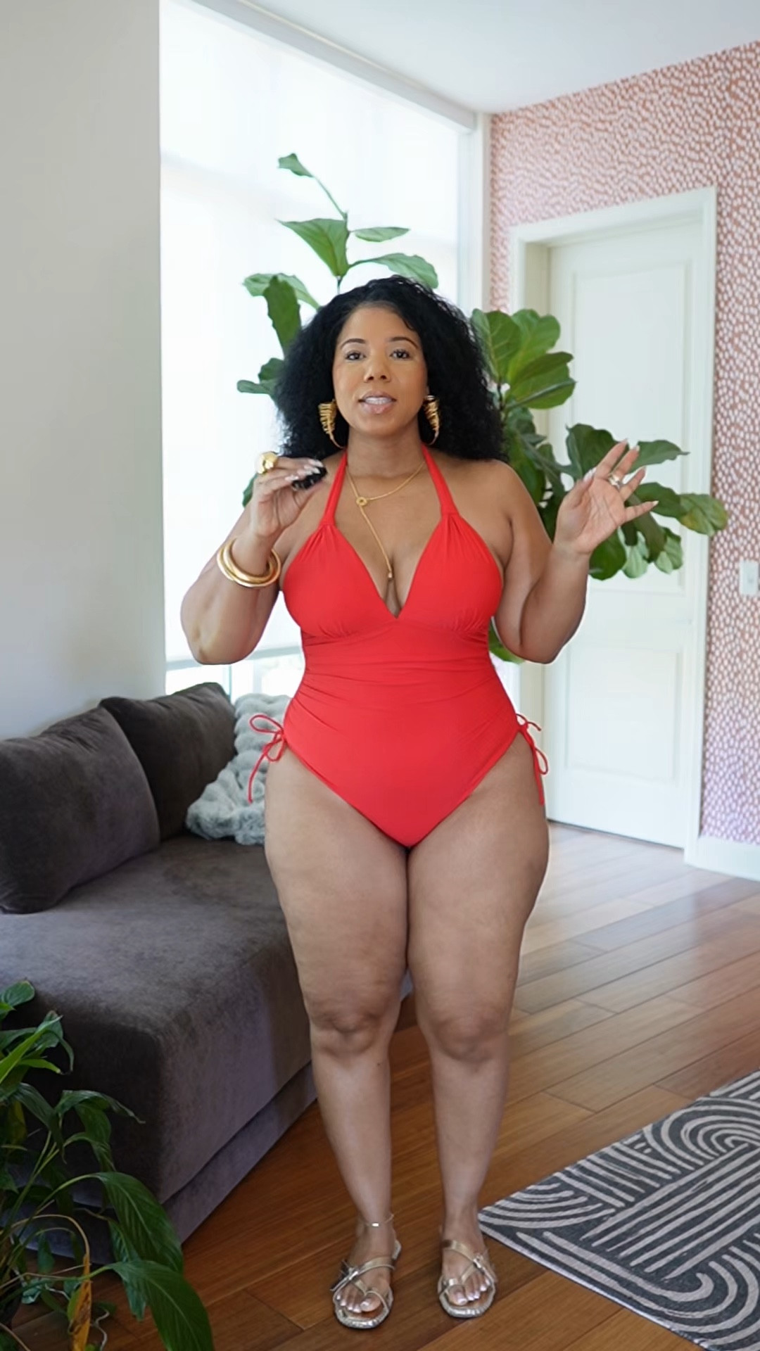 One piece tummy control swimsuit 
