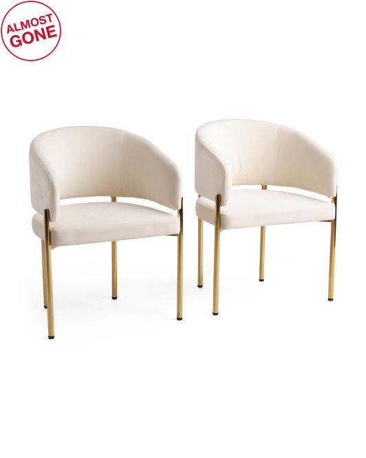 Set Of 2 Isa Velvet Dining Chairs | TJ Maxx