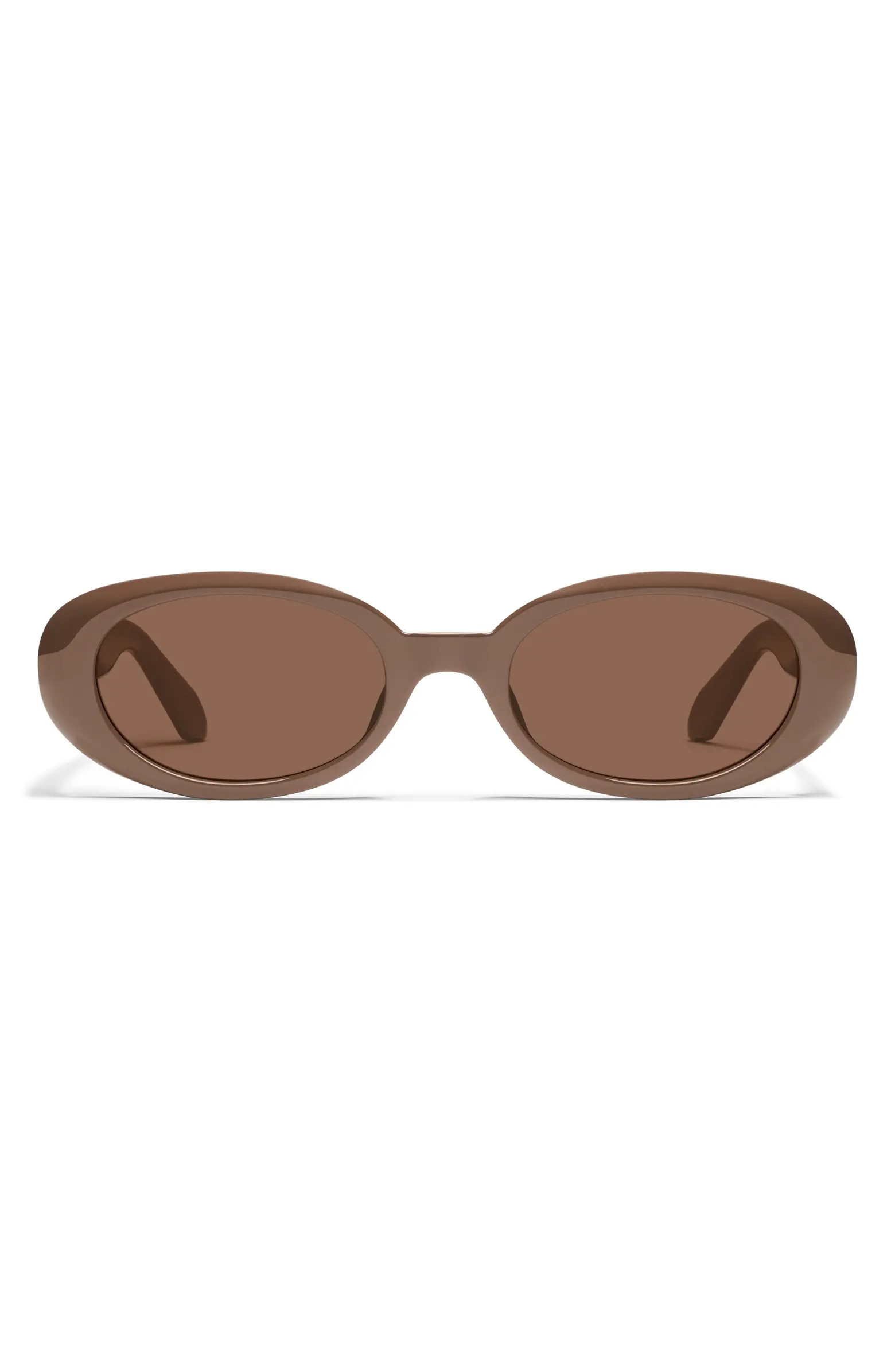 QUAY Felt Cute 52mm Gradient Small Oval Sunglasses | Nordstrom | Nordstrom