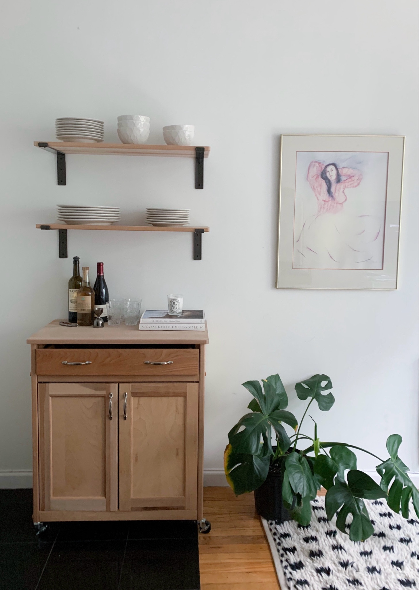 A rolling storage cart is perfect for a small space apartment like this one in the West Village.

#LTKSeasonal #LTKHome #LTKFamily