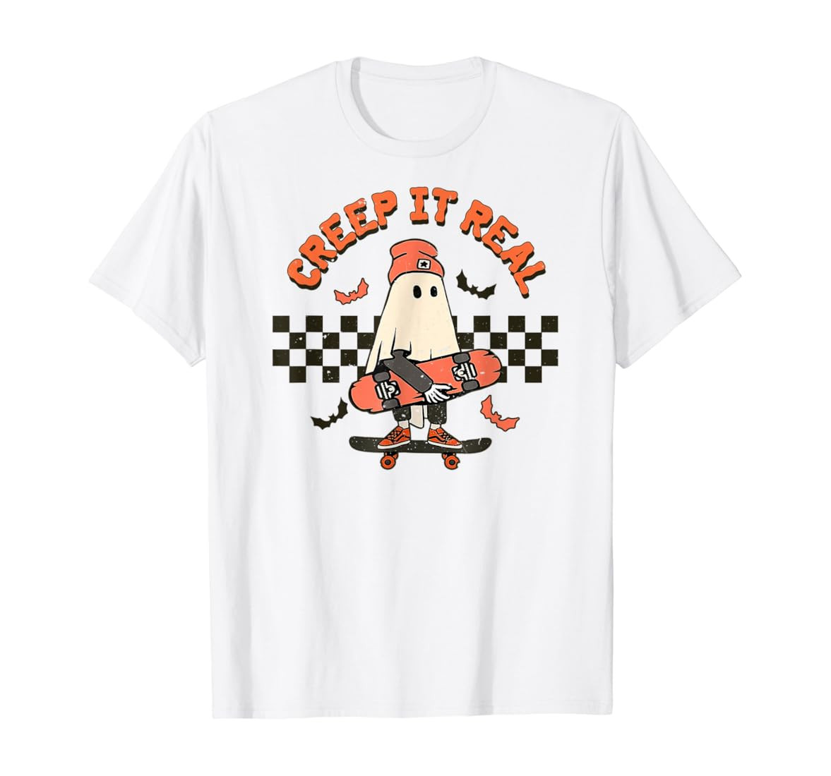 Creep It Real Ghost Boy Vintage Retro Halloween Fall Season T-Shirt | Amazon (US)