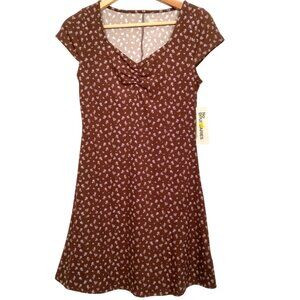 Vintage Y2K NOBO No Boundaries Dress S 4-6 Brown Floral Ribbed Knit Baby Doll | Poshmark