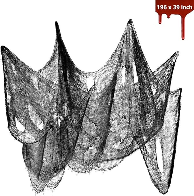 Halloween Black Creepy Cloth, 196 x 39 inch Spooky Halloween Decorations for Halloween Party Supp... | Amazon (US)