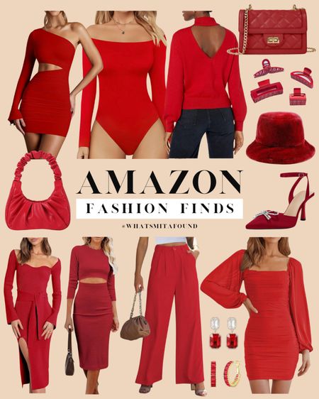 Amazon fashion finds, amazon holiday fashion finds, affordable fashion finds, red bodysuit, red sweater, red dress, red pants, red sweater dress, red cutout dress, red purse, red heels, red earrings, red hair clips, bow heels, holiday dress, holiday sweater, holiday sweater dress, holiday accessories, holiday jewelry

#LTKfindsunder50 #LTKitbag #LTKshoecrush