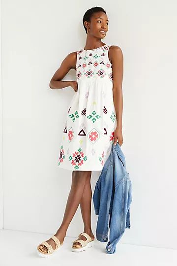 Embroidered Mini Dress | Anthropologie (US)