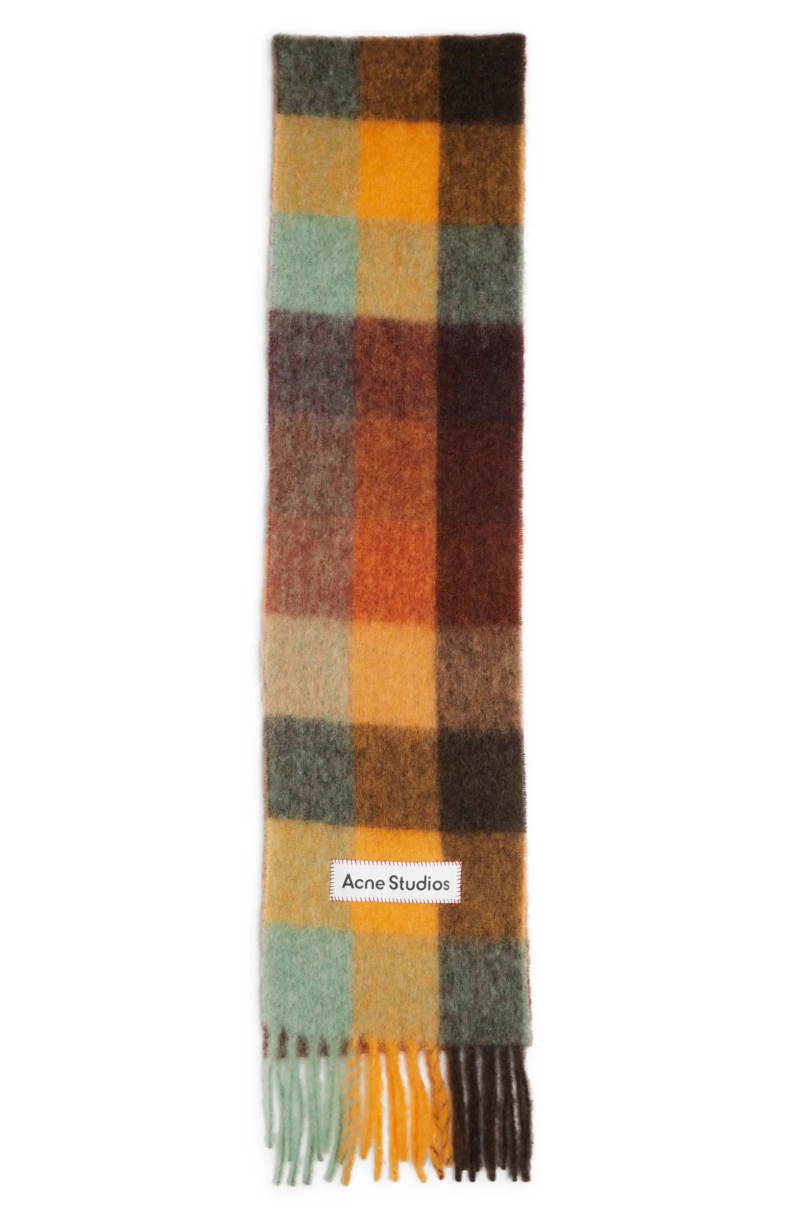 Acne Studios Vally Plaid Alpaca, Wool & Mohair Blend Scarf | Nordstrom | Nordstrom