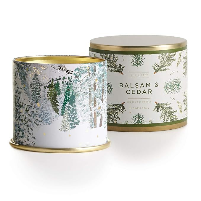 Illume Noble Holiday Collection Balsam & Cedar Vanity Tin, 11.8 oz Candle | Amazon (US)
