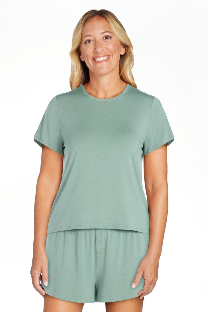 Joyspun Women’s Scoop Neck Sleepwear Modal Tee with Short Sleeves, Sizes S-3X | Walmart (US)