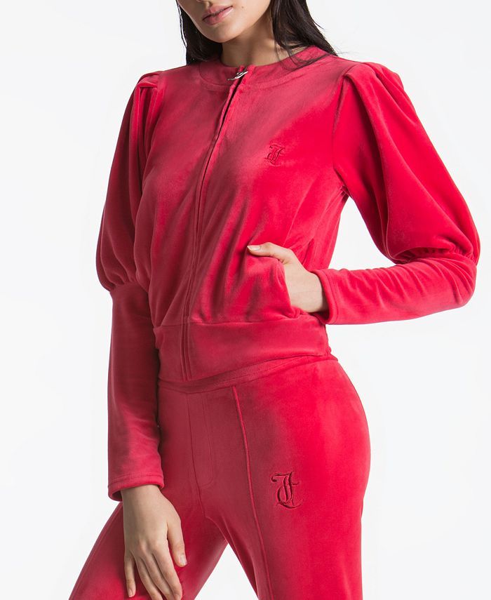 Juicy Couture Women's Puff-Sleeve Velour Jacket & Reviews - Jackets & Blazers - Women - Macy's | Macys (US)