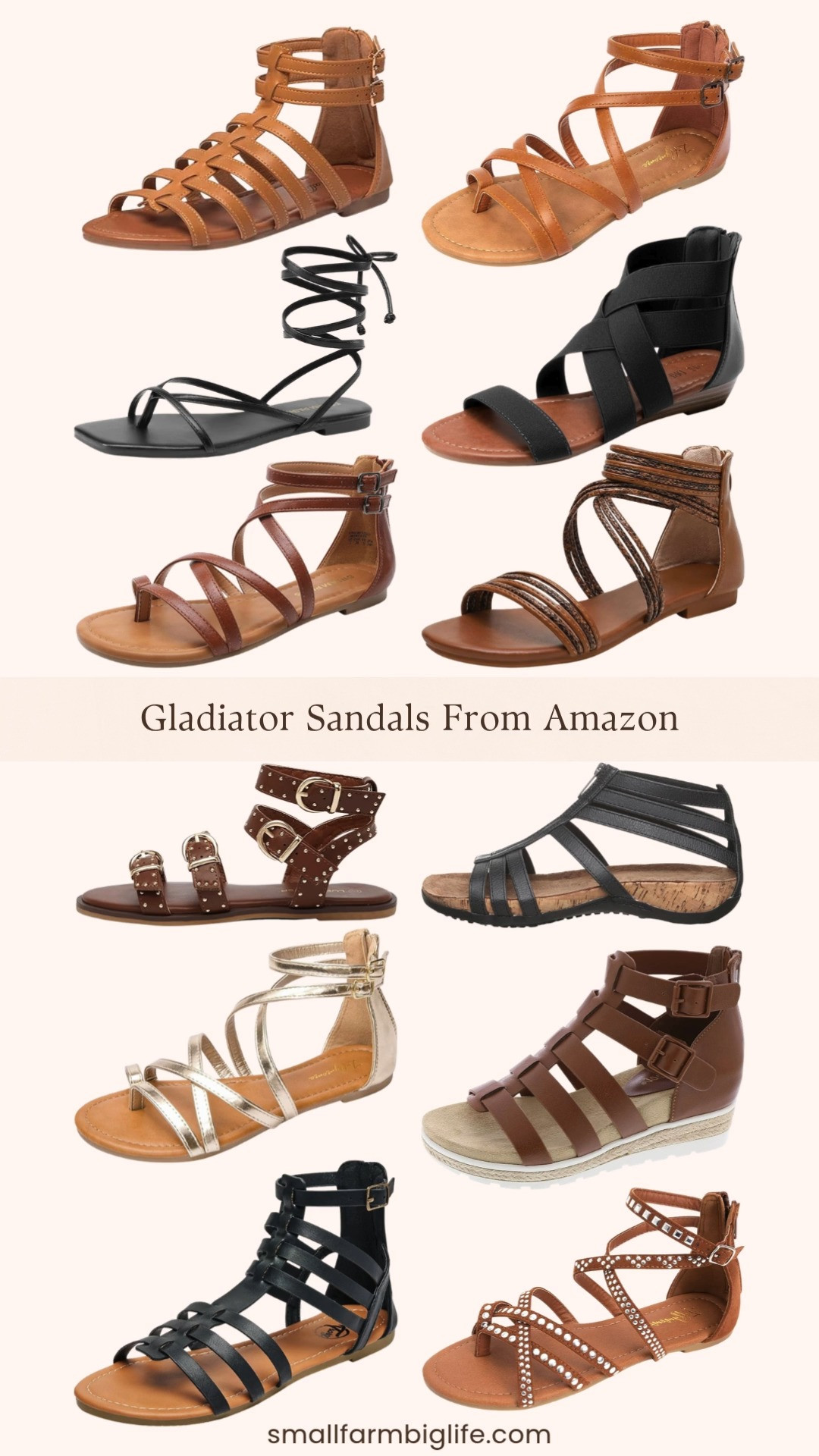 Gladiator sandals are having such a major moment right now and Amazon has the most beautiful styles at prices you will not believe! From rhinestone buckle fisherman sandals and woven criss cross strappy styles to studded gladiators, gold flat fisherman sandals, low strappy wedges, and comfortable everyday ankle strap styles in every neutral tone of brown, cognac, black, and gold, there is a perfect gladiator sandal for every outfit and every summer occasion. Linking all my favorites below! 

 #LTKootd #LTKSeasonal #LTKOver40