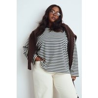 Womens Plus Crew Neck Oversized Stripe Top - Yellow - 14 | boohoo (US & Canada)