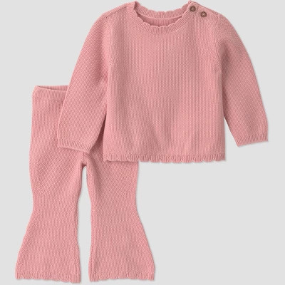 Carter's Just One You® Baby Girls' 2pc Sweater and Flare Pants Set - Pink Newborn | Target