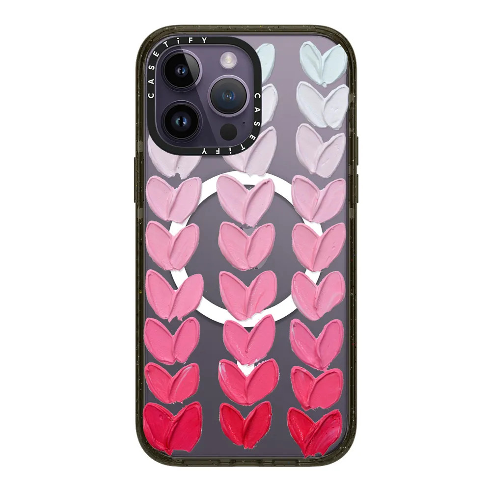Pink Polka Daub Hearts | Casetify (Global)