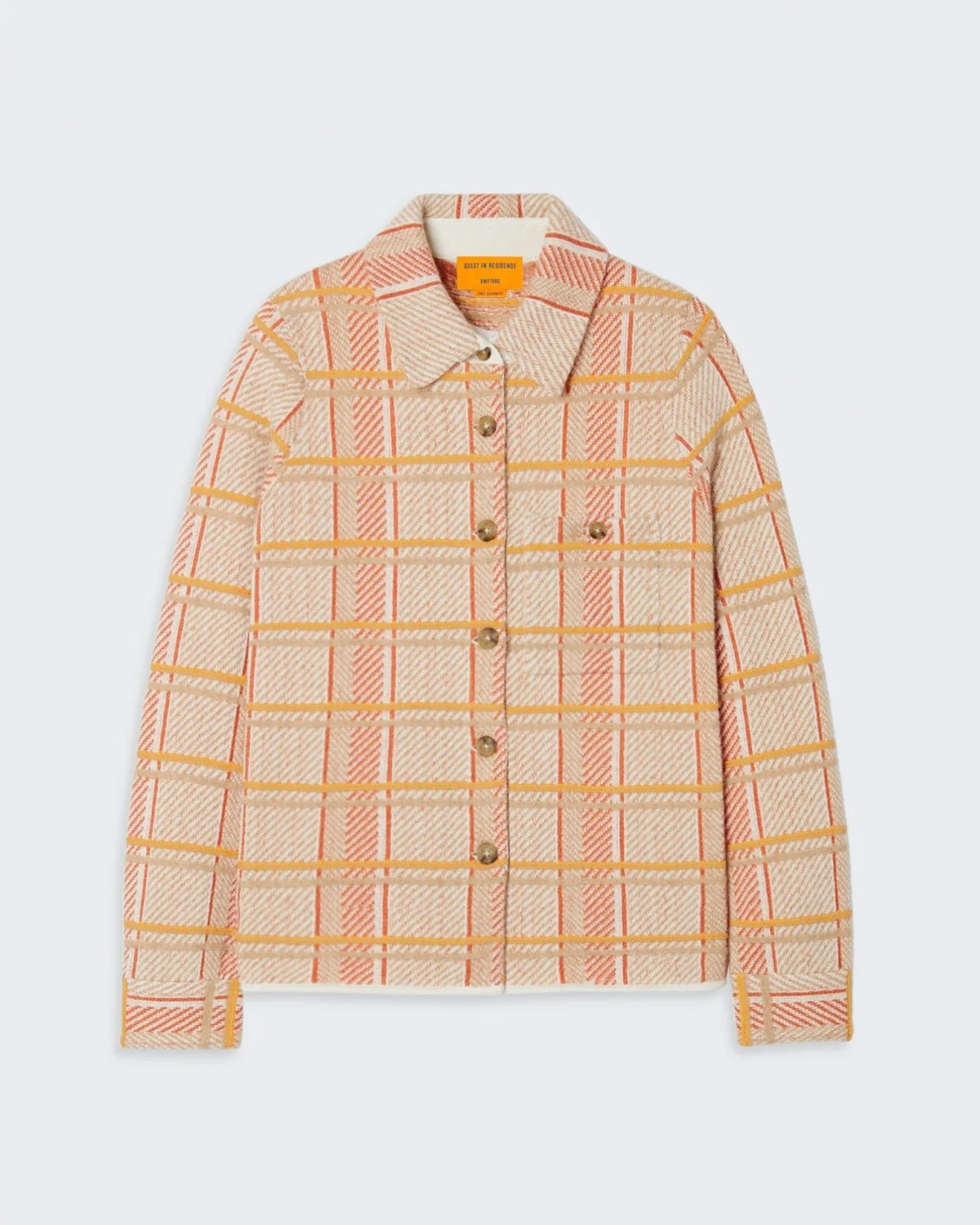 Dylan Plaid Shirt In Cashmere - Cream Combo | Guest In Residence
