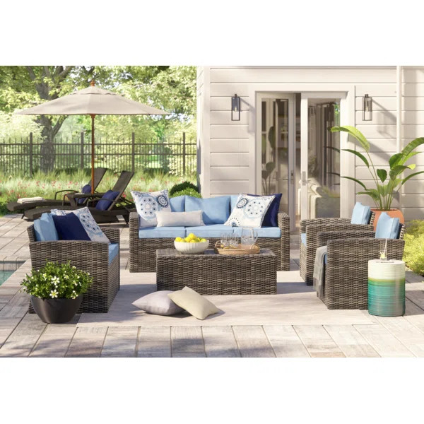 Arlington Wicker 7 - Person Seating Group with Cushions & Storage | Wayfair North America