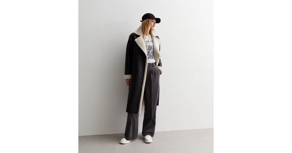 Black Teddy Trim Longline Coat
						
						Add to Saved Items
						Remove from Saved Items | New Look (UK)