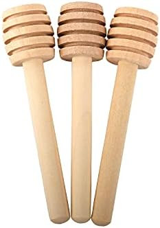 Ucheom Wooden Honey Dipper Sticks, 3Pcs Mini Honey Spoon for Honey Jar Dispense Mixing Stirrer | Amazon (US)