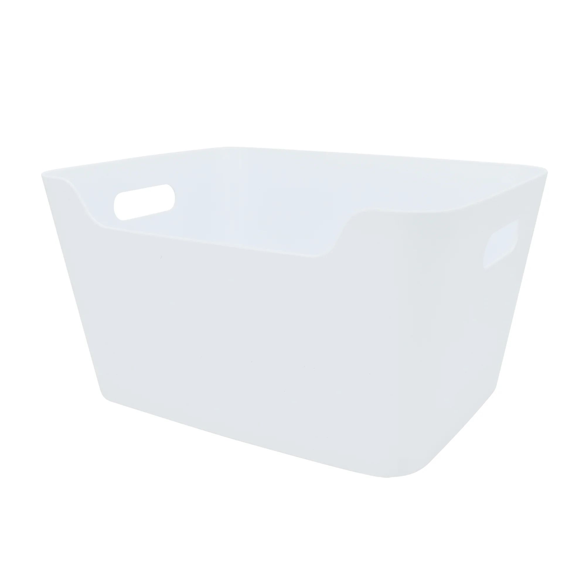 Mainstays Large Easy Access Plastic Storage Bin, Arctic White | Walmart (US)