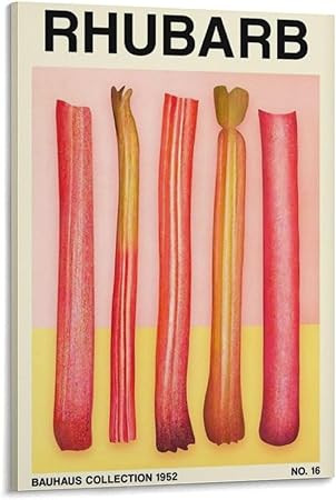 JUYCOS Minimalist Rhubarb Fruit Poster Canvas Wall Art Poster For Room Aesthetic And Decor Canvas... | Amazon (US)