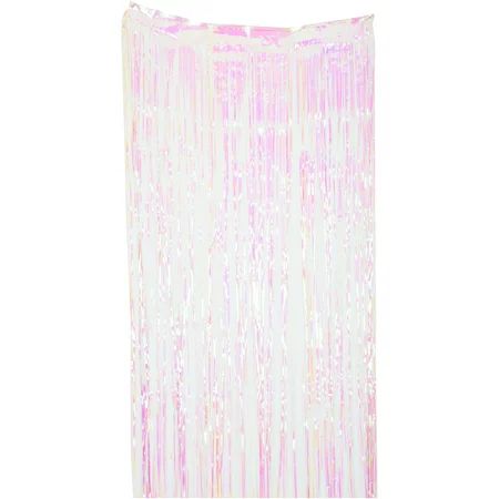 Way to Celebrate! Pink and Yellow Iridescent Foil Fringe Door Curtain Party Decoration, 1 Ct, 36"... | Walmart Online Grocery