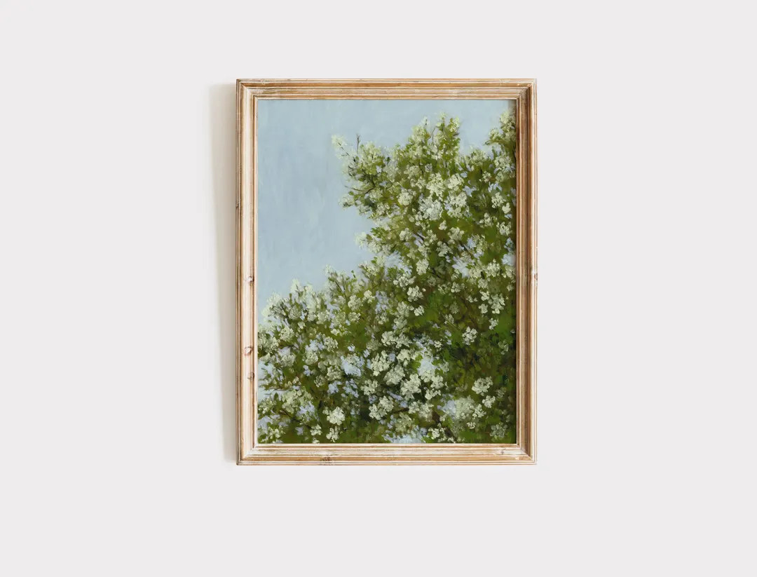 Blossom - UNFRAMED original oil painting print - spring botanical artwork with a modern vintage c... | Etsy (US)